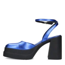 Blauwe Metallic Pumps Met Plateau Hak^Sacha Discount