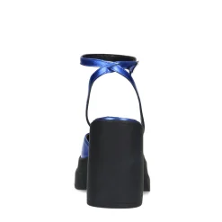 Blauwe Metallic Pumps Met Plateau Hak^Sacha Discount