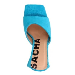 Blauwe Muiltjes Met Hak^Sacha Cheap