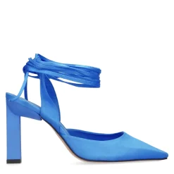 Blauwe Slingback Pumps Met Veters^Sacha Outlet