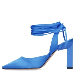 Blauwe Slingback Pumps Met Veters^Sacha Outlet