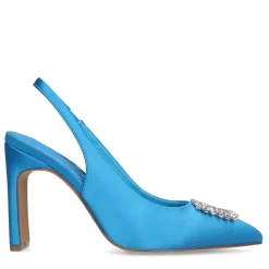 Blauwe Slingback Pumps Met Strass^Sacha Store