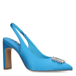 Blauwe Slingback Pumps Met Strass^Sacha Store