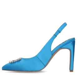 Blauwe Slingback Pumps Met Strass^Sacha Store