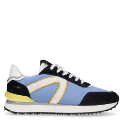 Blauwe Suede Sneakers Met Gekleurde Details^Sacha Discount