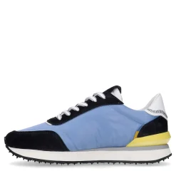 Blauwe Suede Sneakers Met Gekleurde Details^Sacha Discount