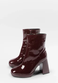 Bordeaux Enkelboots Met Hak^Sacha Fashion