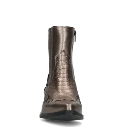 Bronskleurige Leren Cowboy Enkellaarsjes^Sacha Best Sale