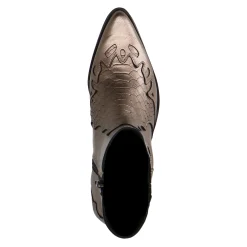 Bronskleurige Leren Cowboy Enkellaarsjes^Sacha Best Sale