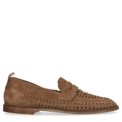 Bruine Gevlochten Suede Loafers^Sacha Best Sale