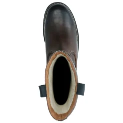 Bruine Leren Boots Met Imitatiebont^Sacha Hot