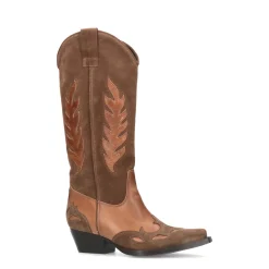 Bruine Suede Cowboylaarzen Met Cognac Details^Sacha Flash Sale