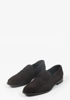 Bruine Suede Klassieke Loafers^Sacha Best Sale