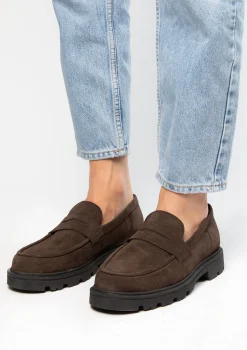 Bruine Suede Loafers^Sacha Discount