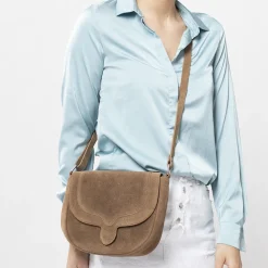 Bruine Suede Schoudertas^Sacha Clearance