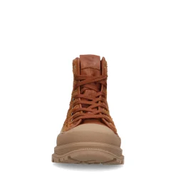 Camel Leren Fluffy Sneakers^Sacha New