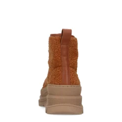 Camel Leren Fluffy Sneakers^Sacha New