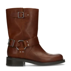 Cognac Buckle Biker Enkelboots^Sacha Online