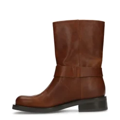 Cognac Buckle Biker Enkelboots^Sacha Online