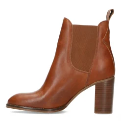 Cognac Enkellaarsjes Met Hak^Sacha Flash Sale