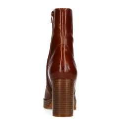 Cognac Enkellaarzen Met Hak^Sacha Shop
