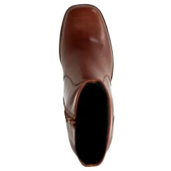 Cognac Enkellaarzen Met Hak^Sacha Shop