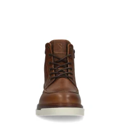 Cognac Hoge Leren Veterboots^Sacha Online