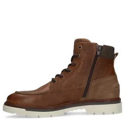 Cognac Hoge Leren Veterboots^Sacha Online