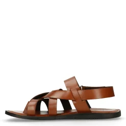 Cognac Leren Sandalen^Sacha Fashion