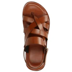 Cognac Leren Sandalen^Sacha Fashion