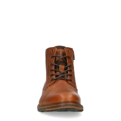 Cognac Leren Veterboots^Sacha Store