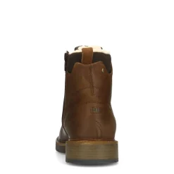Cognac Leren Veterboots Met Beige Voering^Sacha Fashion