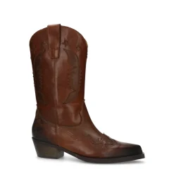 Cognac Leren Western Boots^Sacha Shop
