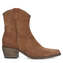 Cognac Suede Lage Cowboylaarzen^Sacha Fashion