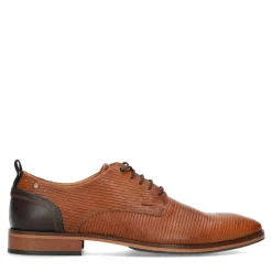 Cognac Veterschoenen Met Donker Hielstuk^Sacha New