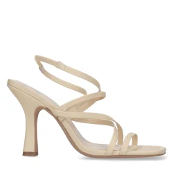 Creme Hak Sandalen Met Bandjes En Carre Neus^Sacha Store