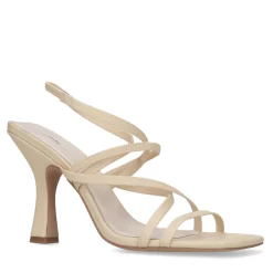 Creme Hak Sandalen Met Bandjes En Carre Neus^Sacha Store