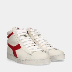 Diadora Game L High Waxed White/Red Pepper Heren Sneakers^Sacha Discount