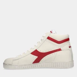 Diadora Game L High Waxed White/Red Pepper Heren Sneakers^Sacha Discount