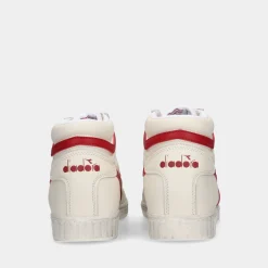 Diadora Game L High Waxed White/Red Pepper Heren Sneakers^Sacha Discount