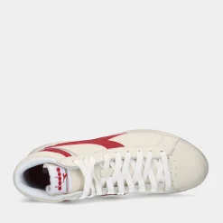 Diadora Game L High Waxed White/Red Pepper Heren Sneakers^Sacha Discount