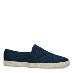 Donkerblauwe Canvas Loafers Met Geweven Touwzool^Sacha Fashion