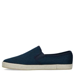 Donkerblauwe Canvas Loafers Met Geweven Touwzool^Sacha Fashion
