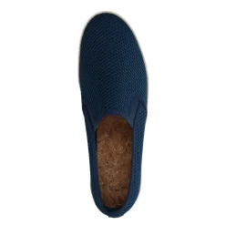 Donkerblauwe Canvas Loafers Met Geweven Touwzool^Sacha Fashion