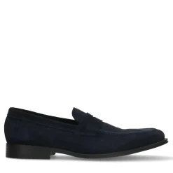 Donkerblauwe Suede Klassieke Loafers^Sacha Clearance