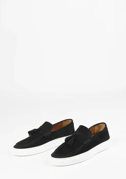 Donkerblauwe Suede Loafers Met Kwastjes^Sacha Clearance
