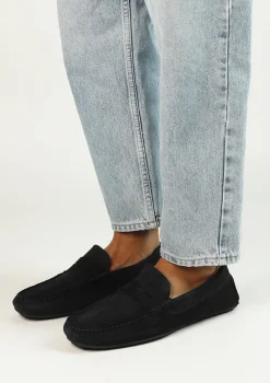 Donkerblauwe Suede Mocassin Loafers^Sacha New