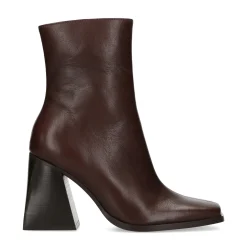 Donkerbruine Enkellaarsjes Met Blokhak^Sacha Cheap