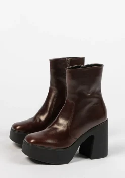 Donkerbruine Enkellaarzen Met Hak^Sacha Clearance