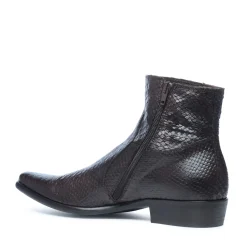 Donkerbruine Lage Boots Met Snakeskin^Sacha Store